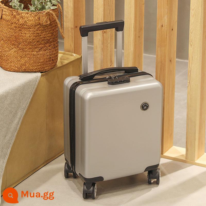 Vali 14 inch, vali nhỏ và nhẹ, hộp mật khẩu bền và chắc chắn, vali có bánh xe đa năng, vali xe đẩy 16 inch - Bạc, chống trầy xước và chống mài mòn, chất lượng cao