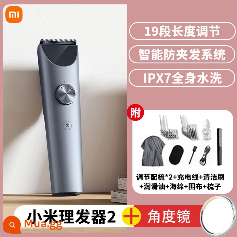 Tông Đơ Cắt Tóc Xiaomi Mijia 2 Người Lớn Và Trẻ Em Tông Đơ Cắt Tóc Điện Tông Đơ Cắt Tóc Toàn Thân Có Thể Giặt Hai Cấp Độ - Mijia Manager 2+ Gương tròn nhỏ góc