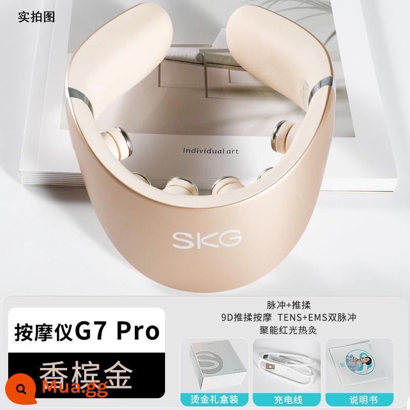 Máy mát xa cột sống cổ SKG G7 PRO K5 p7 Đẩy và xoa vật lý giống như con người Máy mát xa cổ nóng moxib phỏng làm dịu - G7 PRO Vàng sâm panh+