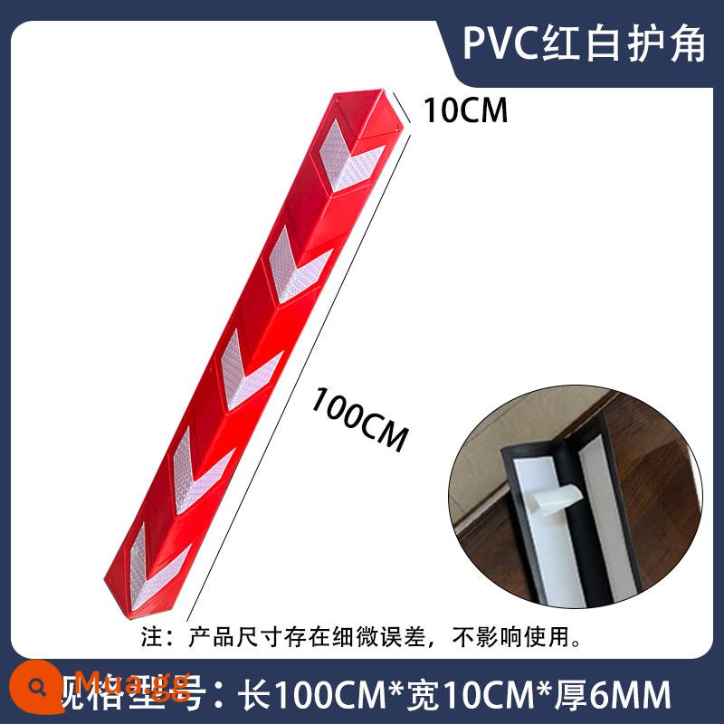 Dải góc PVC dải cạnh bãi đậu xe bảo vệ dải chống va chạm mềm Bảo vệ góc EVA mà không cần đục lỗ bảo vệ góc cao su - PVC góc phải màu đỏ và trắng 1000 * 100 * 6MM