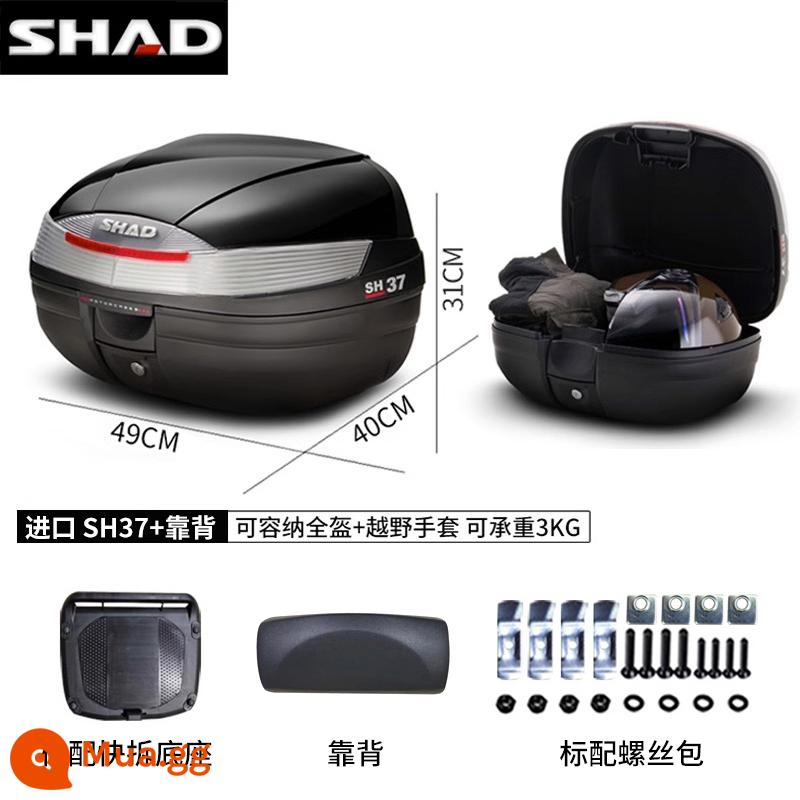 cốp xe shad 39/48/33BMWC400GTPCX160TR300 cốp xe máy Fosha 350 - (Tặng lót) Hộp đuôi nhập khẩu SH37 + tựa lưng + đế tháo nhanh