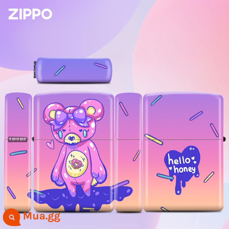 Zippo Light Qiku Bear Bear American Bản gốc nhập khẩu chính thức chính thức Zip để tặng quà cho con trai - Gấu Yêu (máy đơn không chứa dầu) tặng kèm búp bê giống như quà tặng ngẫu nhiên