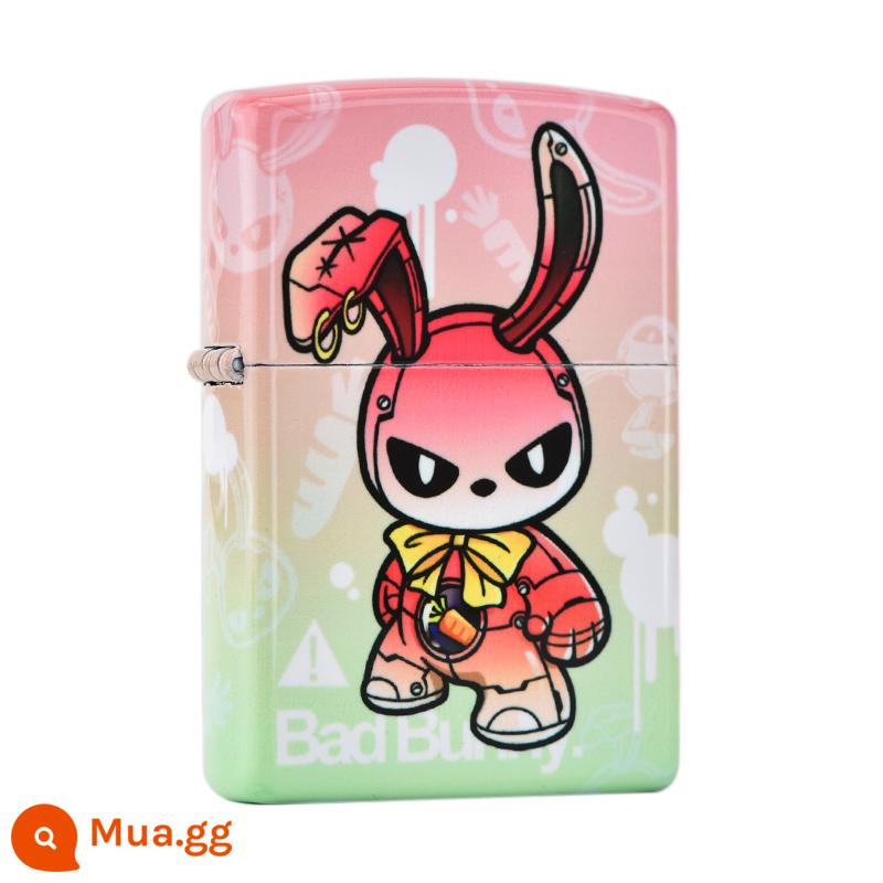 Bật lửa Zippo chính hãng chính hãng in màu thủy triều chơi dây kéo thỏ hoạt hình Quà tặng Zippo chính hãng cho bạn trai - Màu Đỏ Thỏ hợp thời trang (máy đơn không chứa dầu)