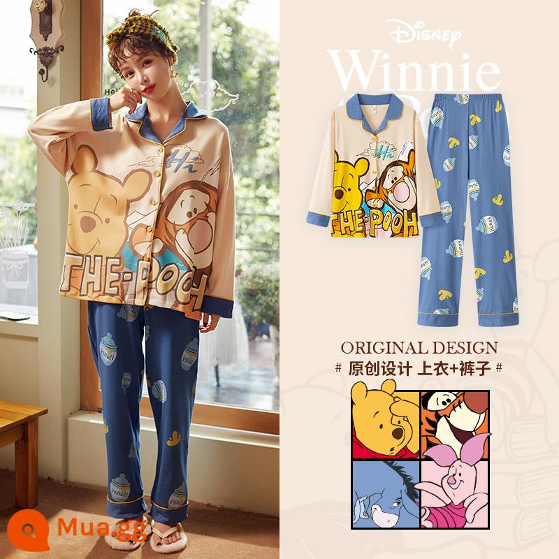 Bộ đồ ngủ nữ Palace Butterfly Disney mùa xuân và mùa thu cotton nguyên chất dài tay mỏng phù hợp với phong cách công chúa dễ thương có thể mặc bên ngoài quần áo ở nhà - SJ-DSN6340 (mẫu cotton nguyên chất)