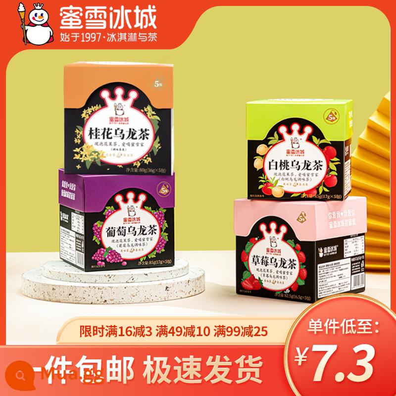 Mật ong Snow Bingcheng Túi Trà Oolong Trà Hoa Trái Cây Trà Hoa Dâu Nho Đào Trắng Osmanthus Cold Brew Trà Snow King Magic Shop - Đào trắng + nho + hoa nhài + trà ngọt | đủ hương vị