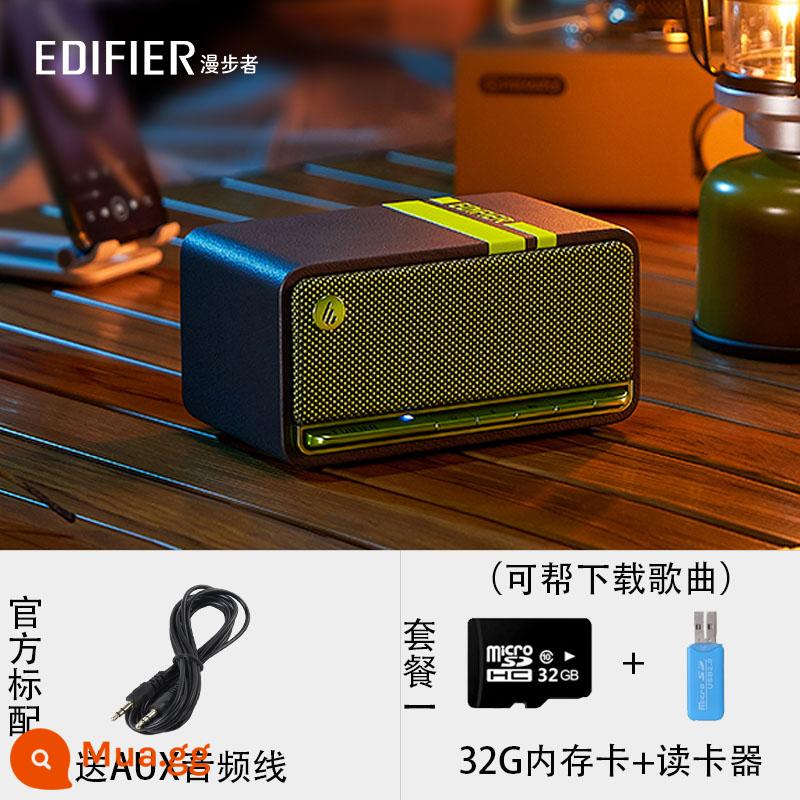 Edifier M230 Loa Bluetooth mini di động không dây bass retro Loa Bluetooth loa siêu trầm nhỏ - Green Devil Black (hộp da, bảo hành 1 năm)