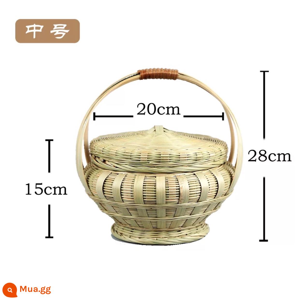 Giỏ tre giỏ tre giỏ đựng trứng rau giỏ đựng trái cây tại nhà giỏ đựng trái cây handmade đĩa trái cây nhỏ giỏ tre giỏ tre - Tròn có nắp*vừa (đã hoàn thành)