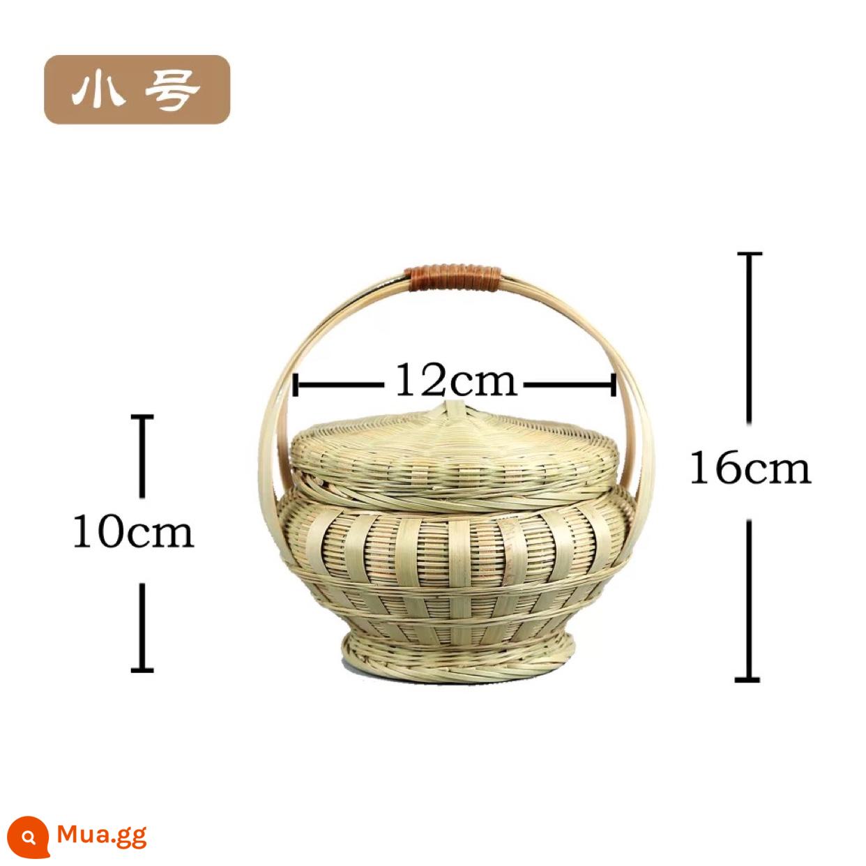 Giỏ tre giỏ tre giỏ đựng trứng rau giỏ đựng trái cây tại nhà giỏ đựng trái cây handmade đĩa trái cây nhỏ giỏ tre giỏ tre - Tròn có nắp*Nhỏ (đã hoàn thành)