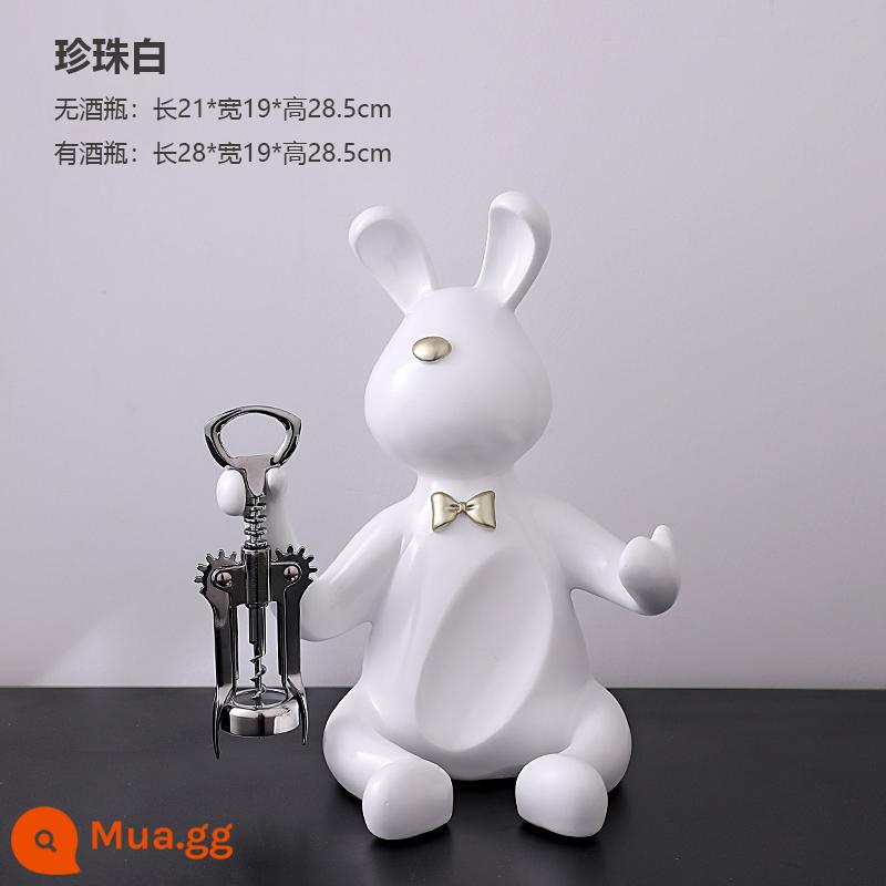 Rabbit Red Wine Rack Trang trí phòng khách Phong trào quà tặng mạ bạc Ánh sáng sang trọng tủ ăn rượu vang Rabbit Chuẩn trang trí - Giá Để Rượu Thỏ-Trắng-Dụng Cụ Mở Chai Giao Hàng