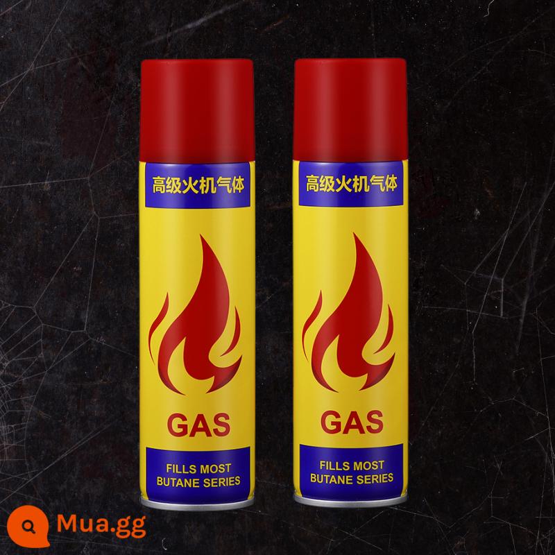 Độ Tinh Khiết Cao Khí Butan Chống Gió Bật Lửa Khí Đặc Biệt Đa Năng Bình Bơm Hơi Bình Gas Gas Đổ Đầy Chai Lớn Và Nhỏ - Hai chai gas 200 ml + [12 viên đá lửa]