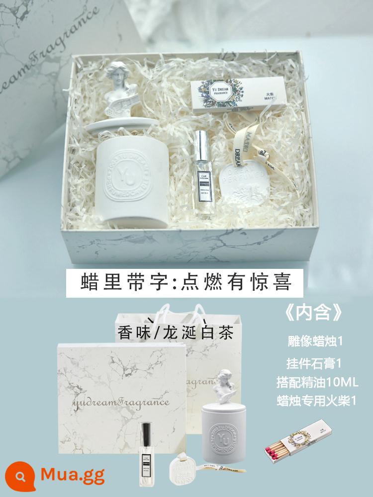 Tượng Hộp quà tặng Nến Aroma Smoh Một món quà sinh nhật cao cấp - Túi quà Caowo (Cô gái piano + Mặt dây chuyền hương liệu)