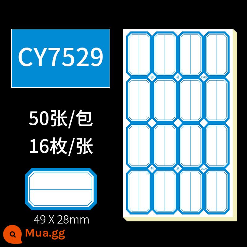 Tự dính tự dính nhãn dán miệng giấy tay tài khoản nhãn dán tên bài viết tay giá nhãn tag sticker văn phòng phẩm vật tư văn phòng bán buôn - 7529 màu xanh (16 miếng * 50 miếng)