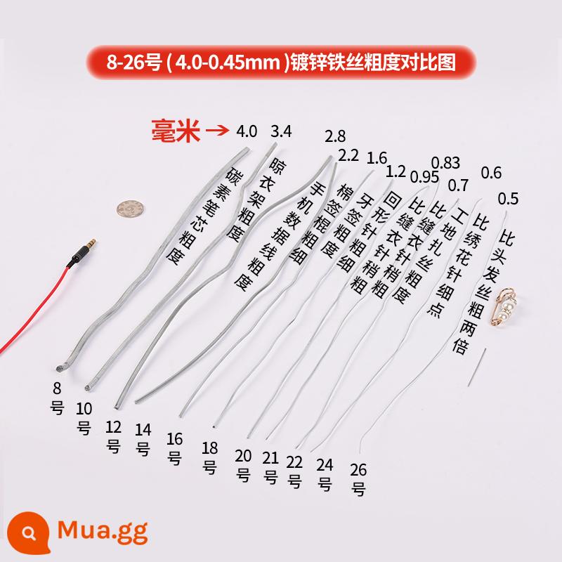 Chống rỉ sét dây sắt mạ kẽm hộ gia đình dây sắt handmade DIY buộc dây treo rèm dây phơi quần áo 8/14 mỏng dây sắt mềm - Số 6 [1 catties] dày 5,0 mm và dài khoảng 3 mét