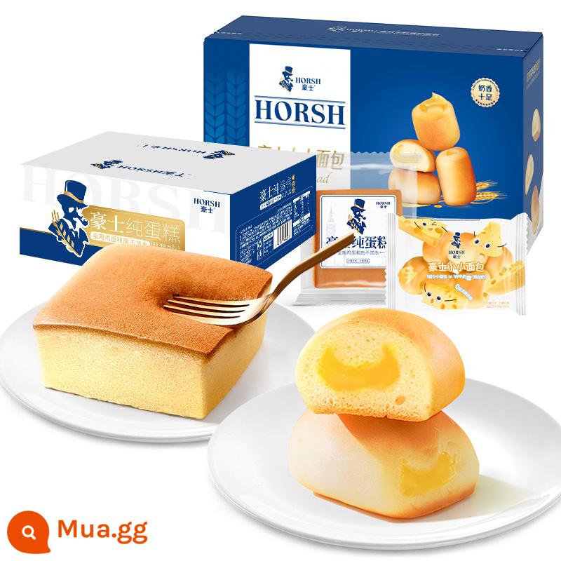 Haoshi Bánh mì nhỏ Sandwich Bánh ăn sáng Giảm cơn đói Bữa ăn nhanh Đồ ăn nhẹ Sức khỏe dinh dưỡng Đồ ăn lười FCL - 380g bánh mì mini + 528g bánh nguyên chất [giao tổng cộng 2 hộp]