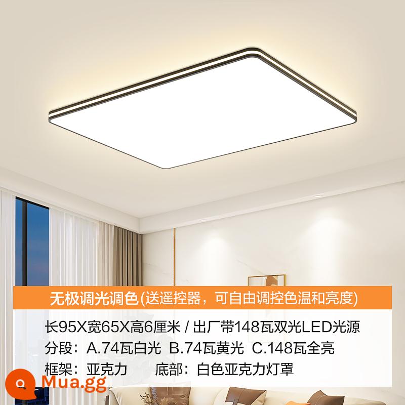 Đèn Led Ốp Trần 2022 Mới Phòng Khách Đèn Pha Phòng Ngủ Chính Đèn Mặt Dây Hoàn Thành Hiện Đại Không Khí Đơn Giản Nhà - Điều khiển từ xa Huanyu dài 95*65 cm - 148 watt