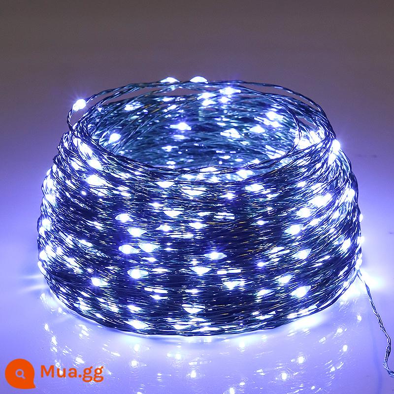 24V Điện Áp Thấp Cây Giáng Sinh LED Trang Trí Bầu Không Khí Ánh Sáng Với Màu Xanh Đậm Dây Đồng Đèn Nhiều Màu Sắc Dây Ngoài Trời Chống Thấm Nước trang Trí Giáng Sinh - Trắng (bật liên tục + nhấp nháy)