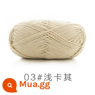 Chị Susu của 5 cổ phiếu bé chải kỹ bông sữa tự làm len dày bóng handmade chất liệu móc túi sợi bông - Kaki nhạt 03