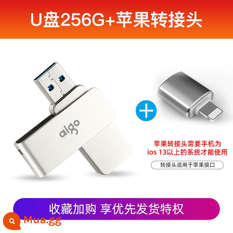 Ổ đĩa flash Patriot 128g USB tốc độ cao tùy chỉnh logo chữ dễ thương trên ô tô máy tính Ổ đĩa flash USB chính hãng dung lượng lớn - [256G]+Bộ chuyển đổi Apple