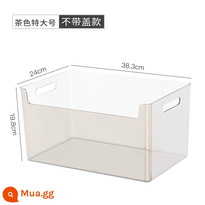 Máy Tính Để Bàn Hộp Bảo Quản Mặt Nạ Mỹ Phẩm Snack Giỏ Hoàn Thiện Hộp Acrylic Hộp Trong Suốt Hộ Gia Đình Linh Tinh Hộp Bảo Quản - Màu nâu cực lớn (không có nắp)