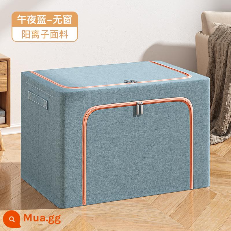 Hộp lưu trữ quần áo Xingyou Home Cotton và quần áo vải lanh Hộp hộp quần áo có thể được gấp lại để di chuyển hộp bena - Xanh Đậm - Không Cửa Sổ - Vải Cationic