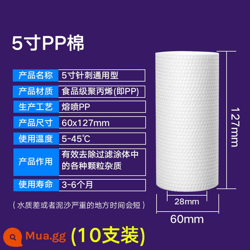 10-inch bông PP lõi lọc đa năng cho máy lọc nước gia đình lọc trước 1 micron 5 micron phụ kiện máy lọc nước máy - 5 inch [55g] 10 miếng