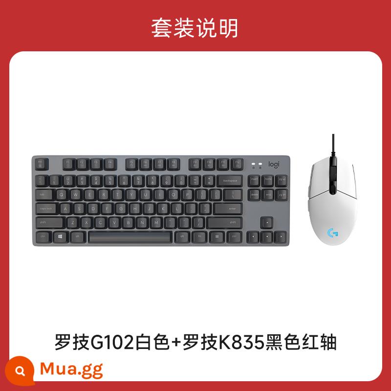 Chính Hãng Flagship Store Logitech G102 Chuột Chơi Game Có Dây Ăn Gà Macro G102 Thế Hệ Thứ Hai RGB Cơ Lolcf - Logitech G102 trắng + K835 trục đỏ đen