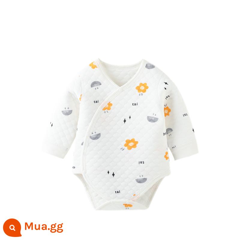 Em bé rắm quần áo vào mùa thu và mùa đông dày bên trong mặc áo khoác cotton cotton trẻ em trẻ em - Xiaohuanghua 9009 Áo khoác dài tay ấm áp