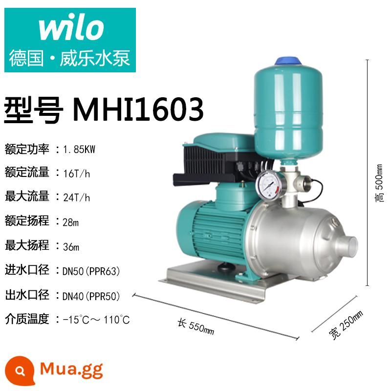 Nhập khẩu Đức Ville MHI404 chuyển đổi tần số máy bơm tăng áp hộ gia đình im lặng biệt thự nước máy máy bơm nước tự động thép không gỉ - Tốc độ dòng chảy (bồn tắm) biến tần MHI1603 16 tấn áp suất 3 kg