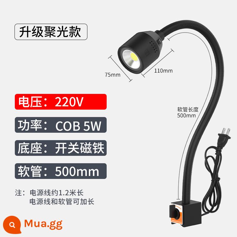 Đèn Led Máy Công Cụ Ánh Sáng Làm Việc 24V Bấm Máy Phay Chiếu Sáng Bảo Trì 36V Từ Tính Mạnh Cổ Ngỗng Vòi 220V Tiện Ánh Sáng - Từ tính lớn màu xanh nhạt 5w220v500mm