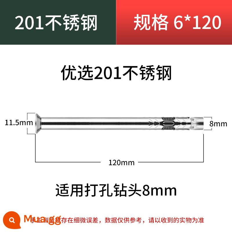 Vít mở rộng bên trong đầu chìm chữ thập bằng thép không gỉ 304 Vít mở rộng bên trong cầu kéo và cửa sổ tiêu chuẩn quốc gia 201 - 201 M6*120[10 cái]