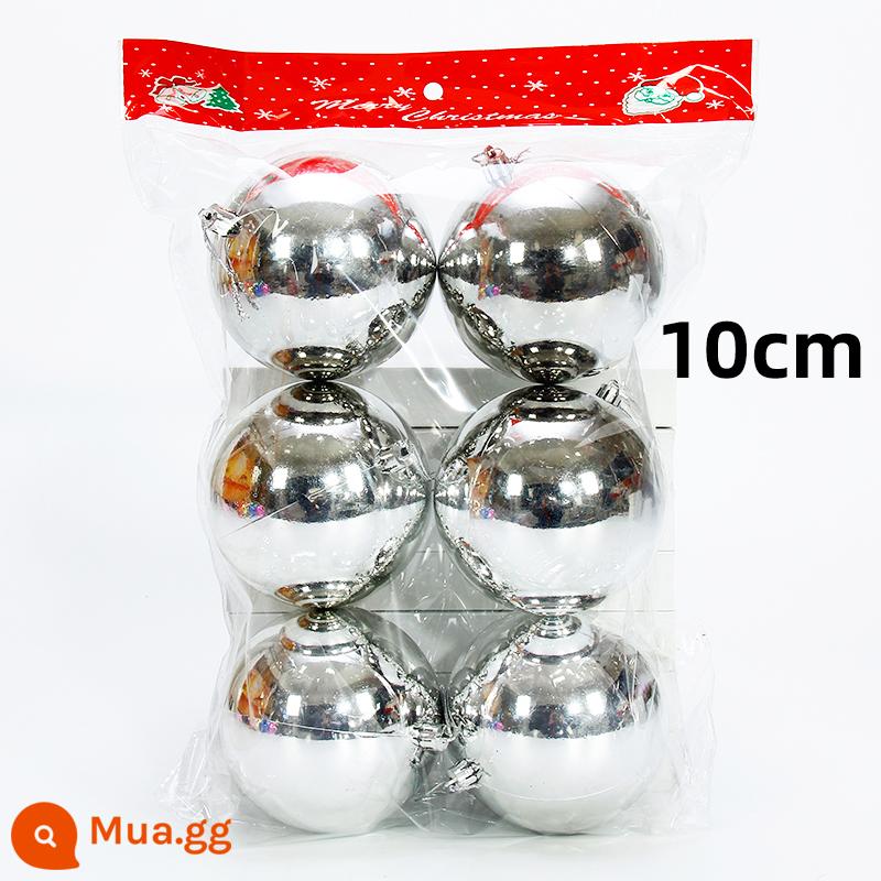 Bóng Giáng sinh rồng hổ, trang trí cây thông Noel, bóng sáng, bóng mạ điện, bóng màu, bóng treo cho trung tâm mua sắm và quán bar, bóng treo trần trang trí. - Quả cầu bạc lấp lánh 10cm (6 quả)