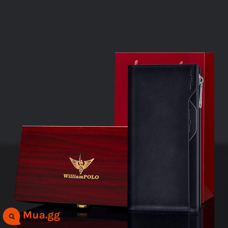 Hoàng đế Laf Lauren Polo Terrier Wallet Men 2022 Phiên bản dài mới của thư mục thẻ Túi xách cào nhiều retro Multi - Xanh xám (211566) - hộp quà gỗ gụ cao cấp - quà tặng tuyệt vời