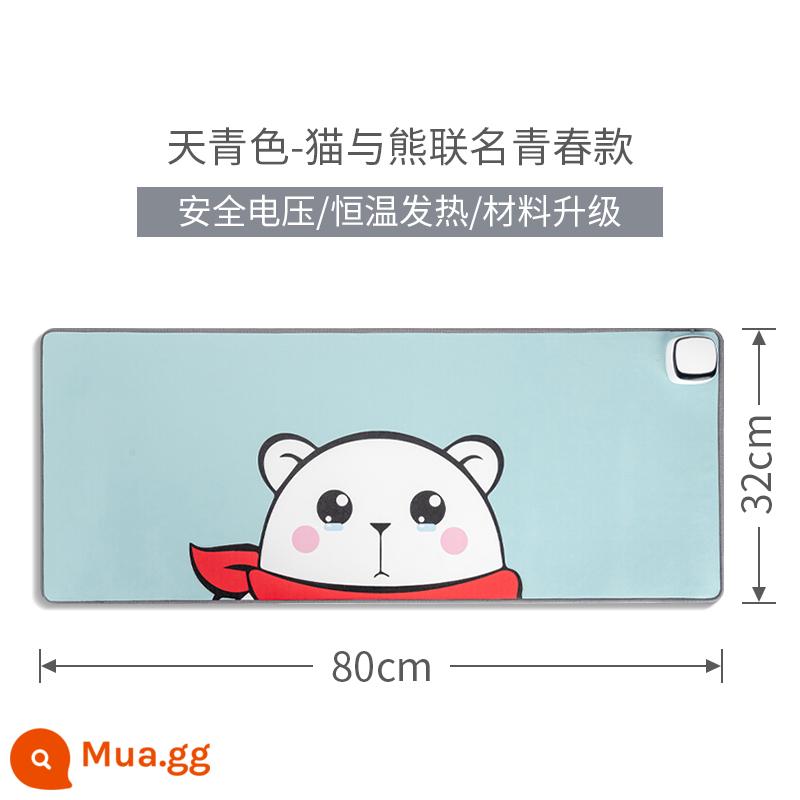 Chuột trượt chuột ở Nam Cực Pad Super LỚN Bàn ấm Bàn ấm Văn phòng Máy tính Bàn Bàn đệm Máy tính để bàn viết tay Viết tay ấm - Gấu dễ thương [Mẫu đồng thương hiệu hoạt hình 80 * 32cm] Kiểm soát nhiệt độ ba cấp độ