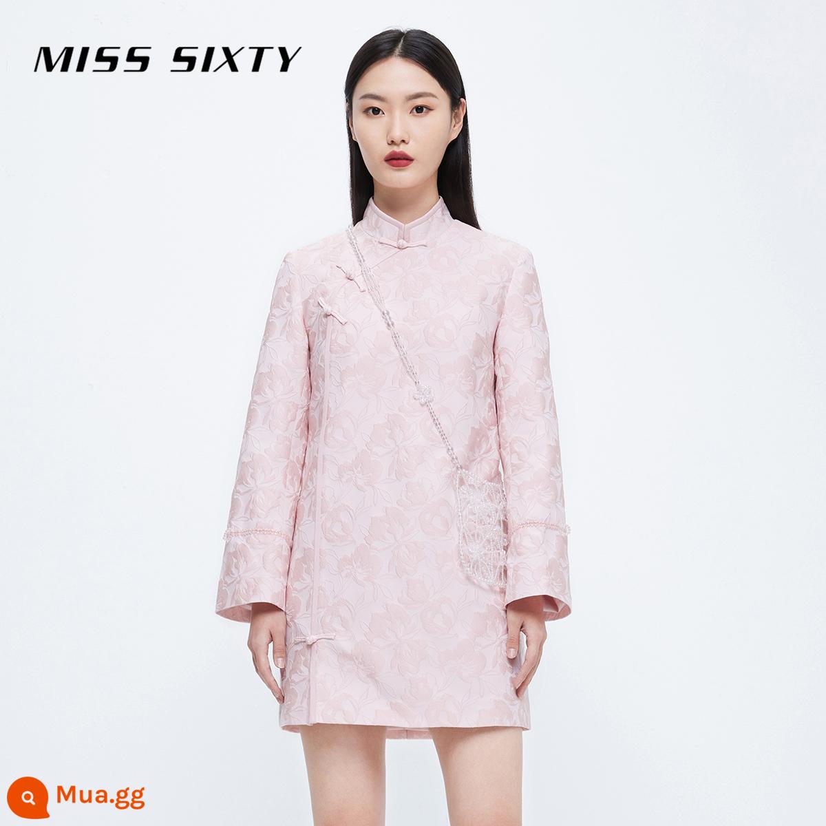 [Áo phông năm mới] Văn hóa cung điện Miss Sixty × Tử Cấm Thành Mùa xuân 2023 Váy mới Sườn xám nữ - Hồng D08