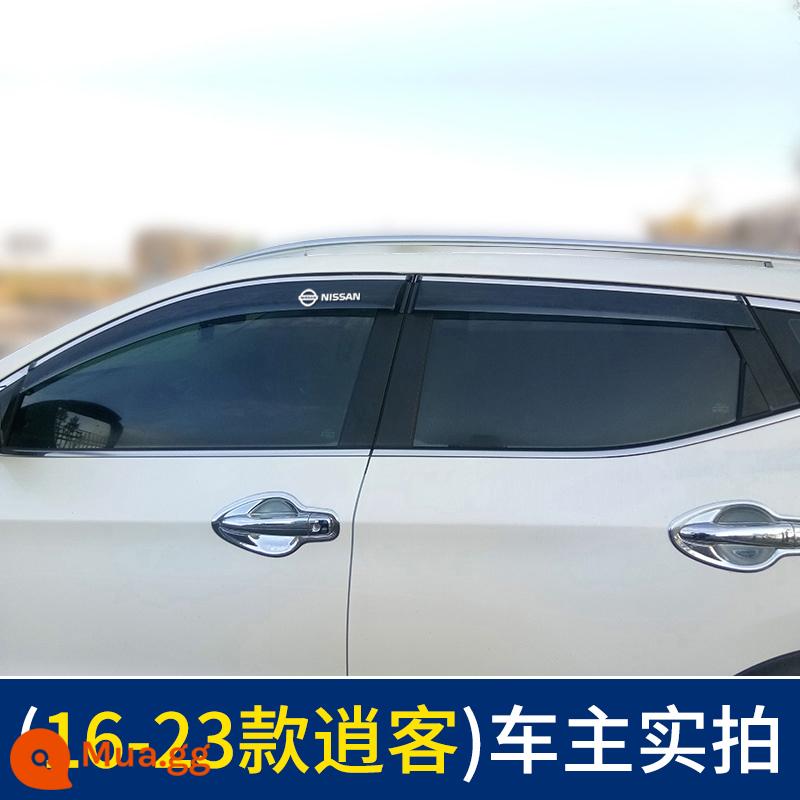 Thích hợp cho Nissan Qijun che mưa lông mày cửa sổ ô tô cổ điển Sylphy nắng mưa che ô tô Tiida LIVINA che mưa tấm chắn mưa Qashqai mới - 16-24 Qashqai [nhãn dán logo ô tô dày nguyên bản] 4 miếng trong một gói - tặng một món quà sang trọng