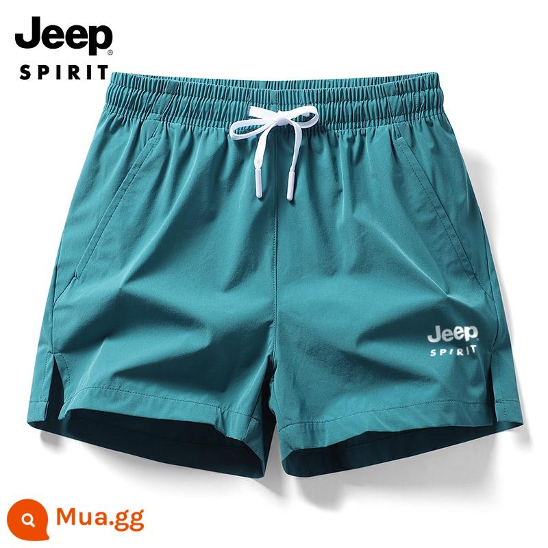 JEEP nam thể thao quần lọt khe nữ băng lụa thun 3 điểm quần nhanh khô quần short tập luyện thể dục - cái hồ màu xanh