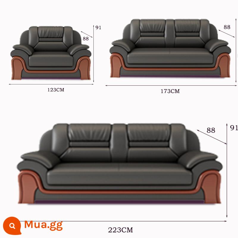 Văn phòng da nghi ngờ hiện đại ba người dùng bàn cà phê phòng tiếp tân phòng ngủ sofa Ăn ghế sofa - 1+2+3 Xipi kết hợp màu đen