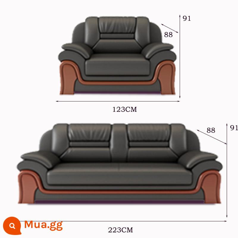 Văn phòng da nghi ngờ hiện đại ba người dùng bàn cà phê phòng tiếp tân phòng ngủ sofa Ăn ghế sofa - 1+3 Xipi kết hợp màu đen