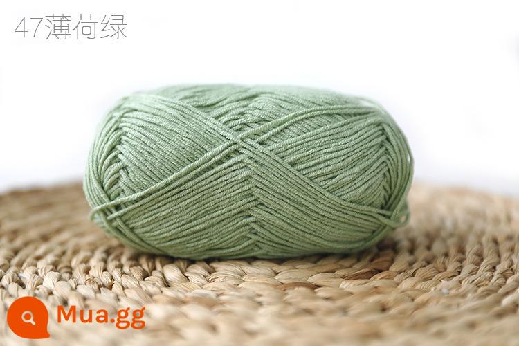 Xue Feier búp bê dễ thương 4 sợi sữa sợi cotton handmade DIY dệt kim móc búp bê sợi cotton bé len bóng bé - 47 bạc hà