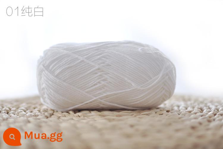 Xue Feier búp bê dễ thương 4 sợi sữa sợi cotton handmade DIY dệt kim móc búp bê sợi cotton bé len bóng bé - Trắng 01