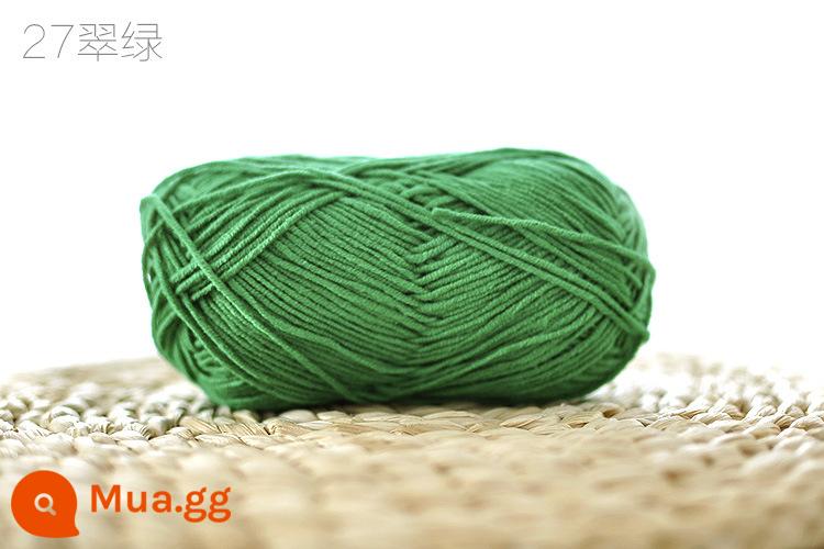 Xue Feier búp bê dễ thương 4 sợi sữa sợi cotton handmade DIY dệt kim móc búp bê sợi cotton bé len bóng bé - Xanh ngọc lục bảo 27