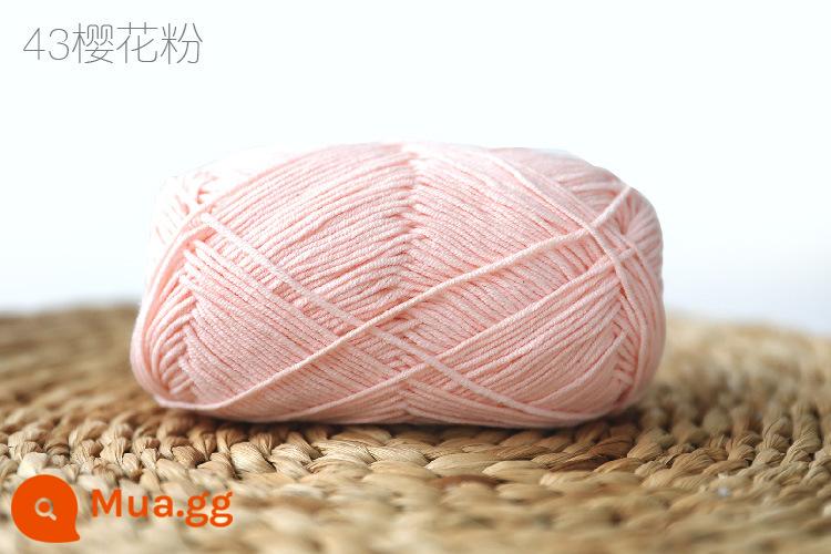 Xue Feier búp bê dễ thương 4 sợi sữa sợi cotton handmade DIY dệt kim móc búp bê sợi cotton bé len bóng bé - 43 bột hoa anh đào