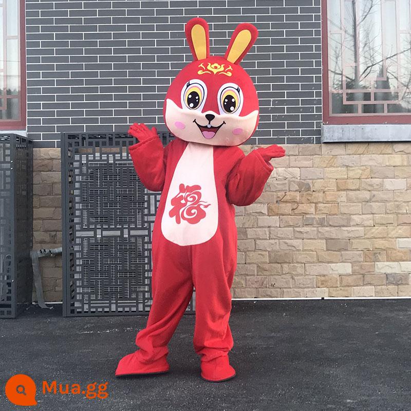 Năm của bộ quần áo múa rối phim hoạt hình thỏ Masro Mascot Hoạt động thủ đô năm mới Thần năm mới Thỏ tùy chỉnh Đạo cụ quần áo Doll - Chú thỏ bình yên