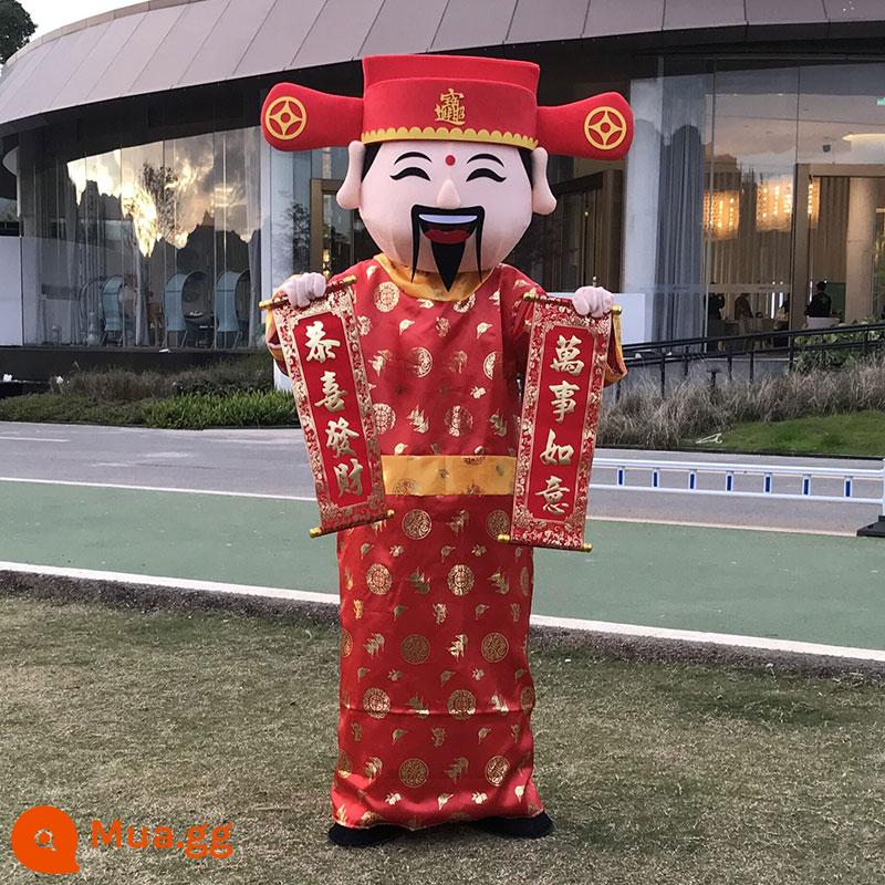 Năm của bộ quần áo múa rối phim hoạt hình thỏ Masro Mascot Hoạt động thủ đô năm mới Thần năm mới Thỏ tùy chỉnh Đạo cụ quần áo Doll - Thần Tài Đỏ - May Mắn