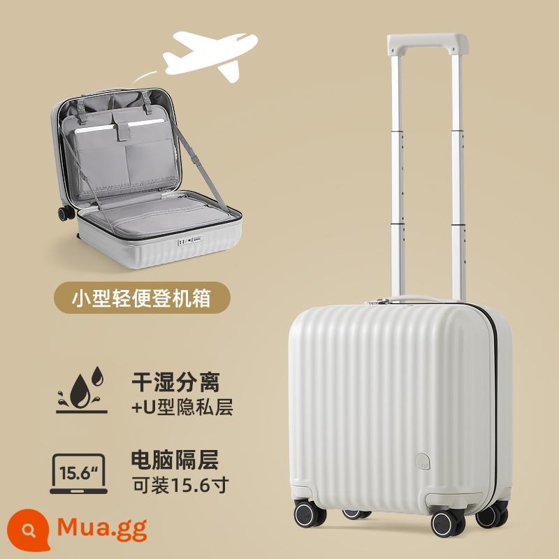 Vali nhỏ xe đẩy Aji nữ 18 inch vali nhỏ ánh sáng 16 inch vali nhỏ password 20 inch - Màu trắng khói [mờ chống trầy xước]