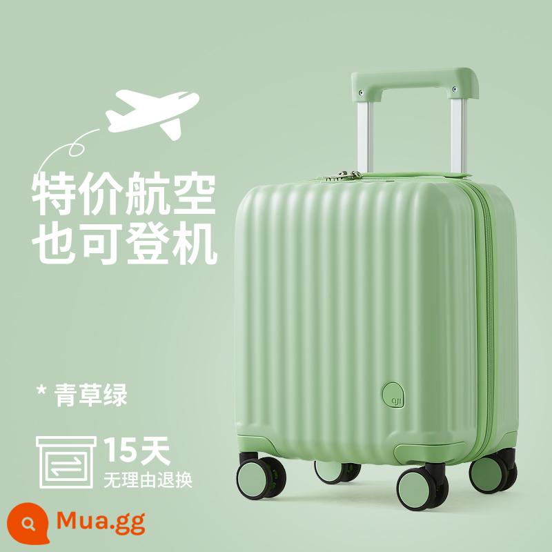 Aji 20*30*40cm Mùa Xuân và Mùa Thu Hãng Hàng Không Hành Lý Lên Máy Bay Nữ 14 Inch Hộp Đựng Xe Đẩy Du Lịch Nhỏ Nhẹ - Thảm cỏ xanh [mờ chống xước]