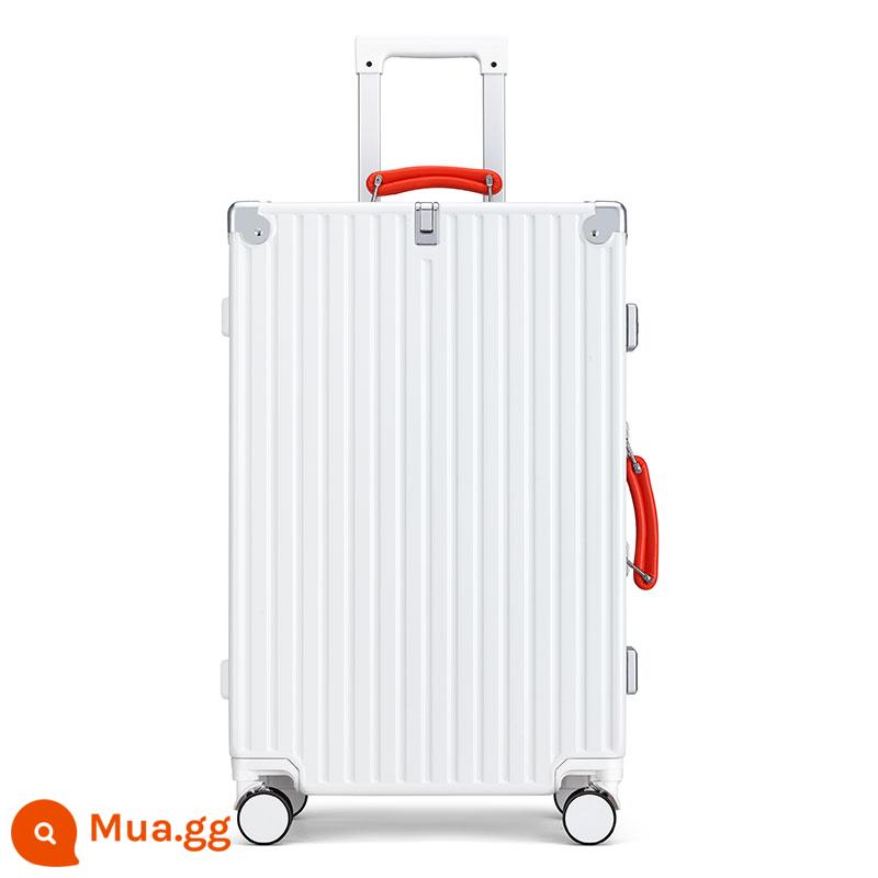 Dream Traveller Retro Xe Đẩy Ốp Lưng Đa Năng Bánh Xe Khung Nhôm Vali 20 Nội Trú Nam 24 Mật Khẩu Vali Nữ 26 Inch - Phiên bản giới hạn màu trắng cam