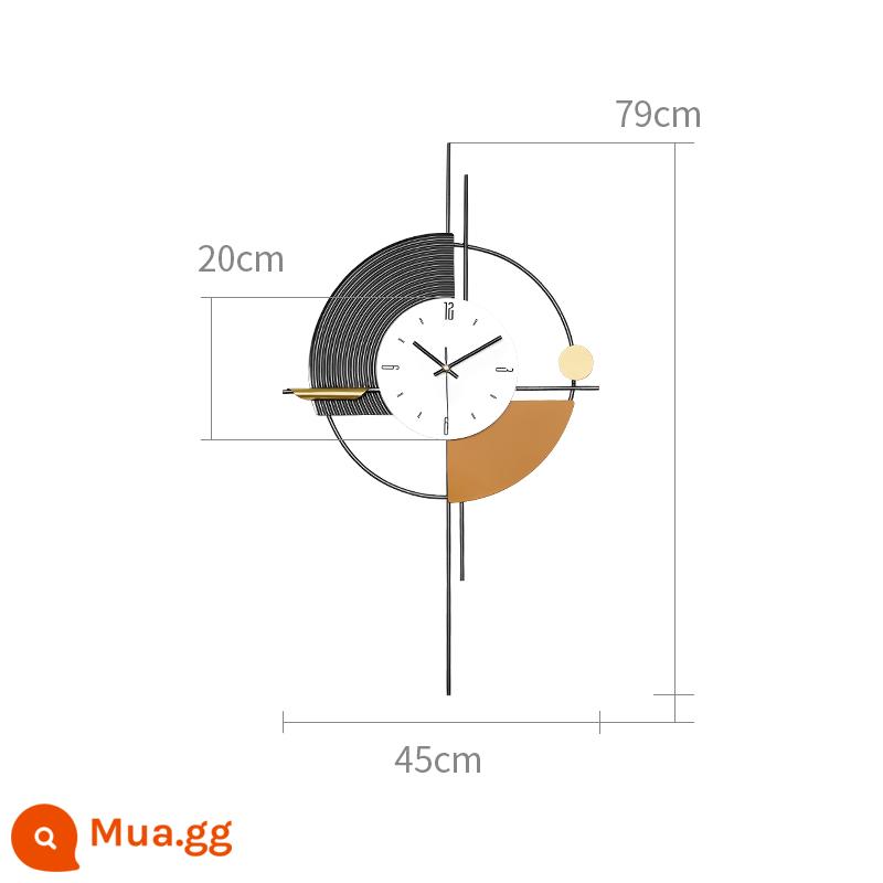 Đồng hồ sáng tạo đồng hồ treo tường phòng khách nhà thời trang hiện đại đơn giản cao cấp đồng hồ trang trí đèn tường đồng hồ thạch anh sang trọng - Đồng hồ treo tường 79X45cm