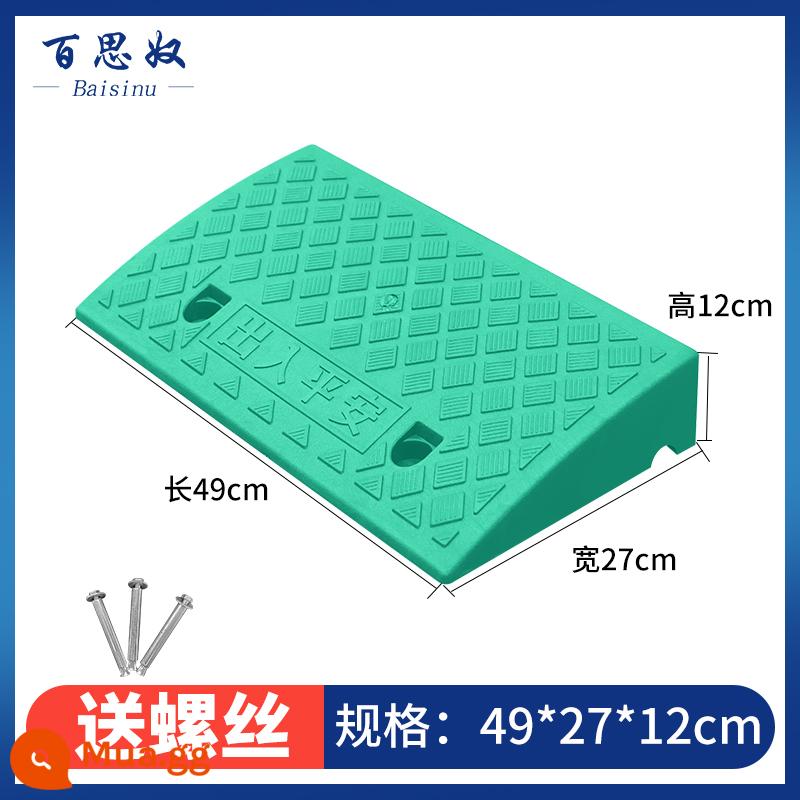 Bậc tam cấp pad dốc lót đường nhựa xe lên dốc leo dốc theo tam giác pad ngưỡng cửa xe điện - Xanh [dài 49 rộng 27 cao 12]