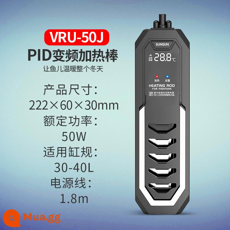 Sensen Rồng Đỏ Trụ Thanh Sưởi Tự Động Nhiệt Độ Không Đổi Tiết Kiệm Điện Thanh Sưởi Hồ Cá Nóng Chuyển Đổi Tần Số Màn Hình Hiển Thị Kỹ Thuật Số 1000W - (Thế hệ thứ hai an toàn hơn) Chuyển đổi tần số 50W (áp dụng cho xi lanh 30-40L) chiều dài dây 1,8m